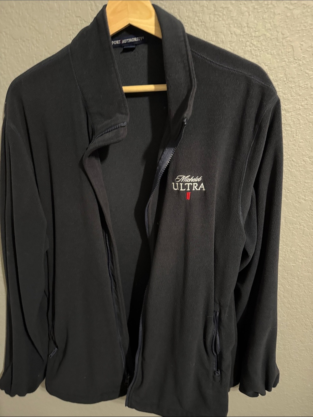 Port Authority Black Lightweight Fleece Jacket with Embroidered Logo